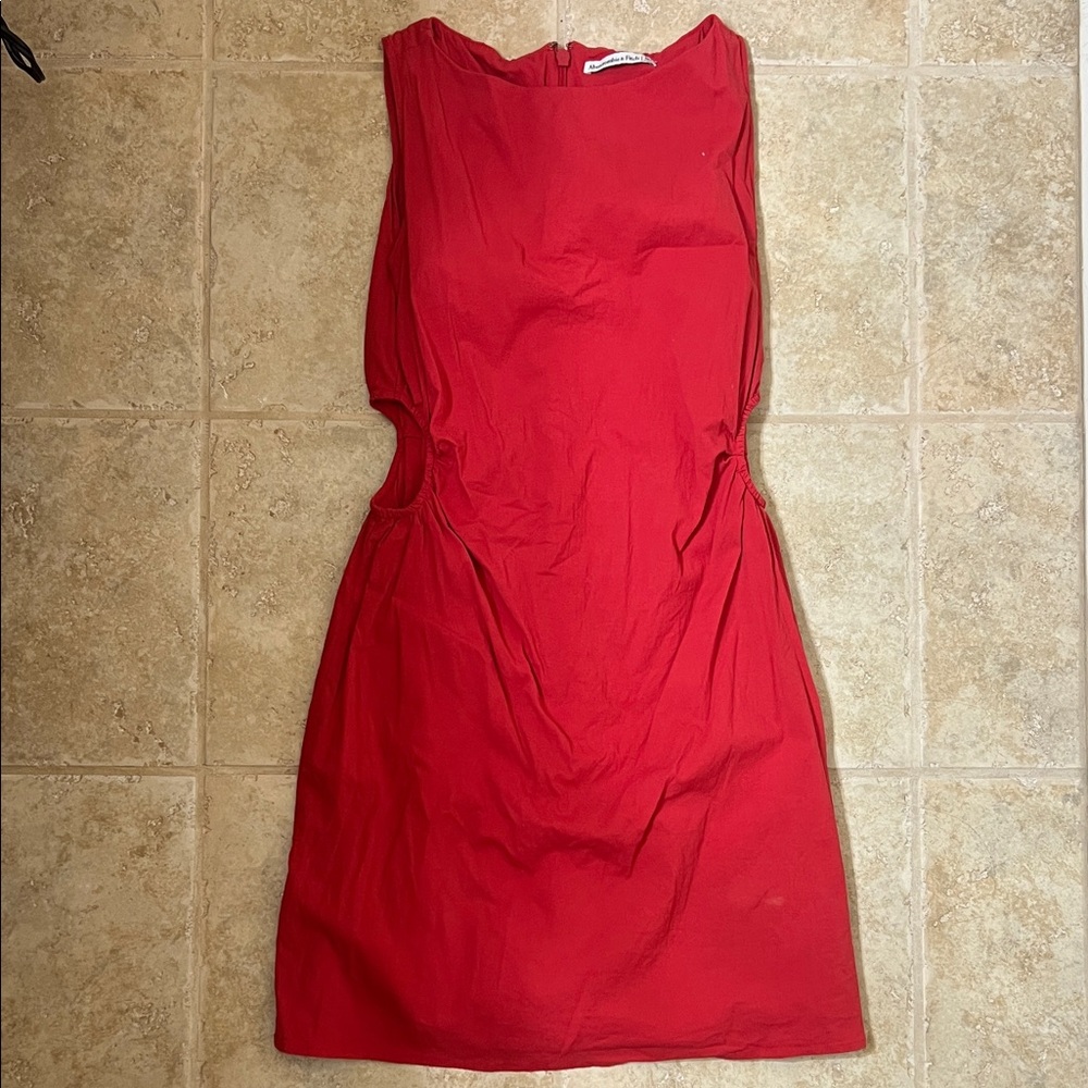 Abercrombie Red Sleeveless Dress with Side Cut Outs